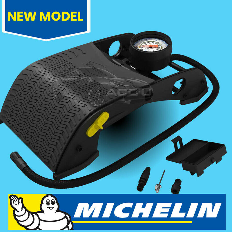 Michelin 12212 Double Piston Twin Barrel Car Van Cycle Tyre Inflator Foot Pump