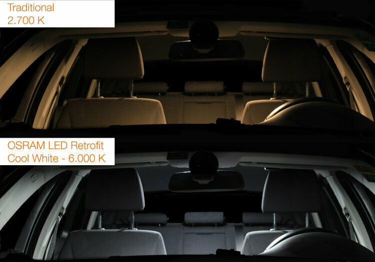 Osram SL 12v Car W5W 501 Interior Side Light 6000K Ice White LED Bulbs
