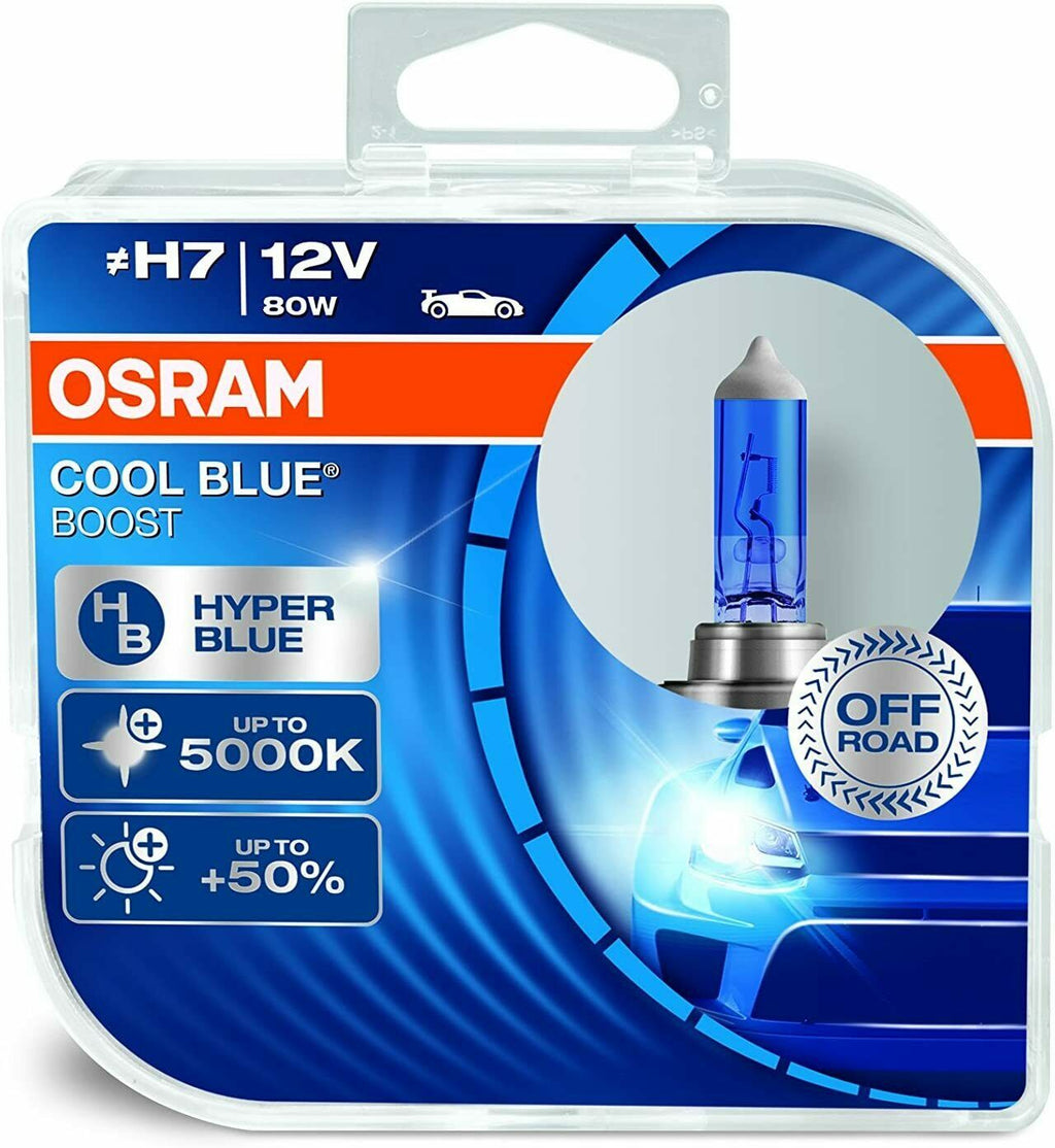 Osram Cool Blue Boost 12v H7 5000K White Xenon Light Car Upgrade Headlight Bulbs Set