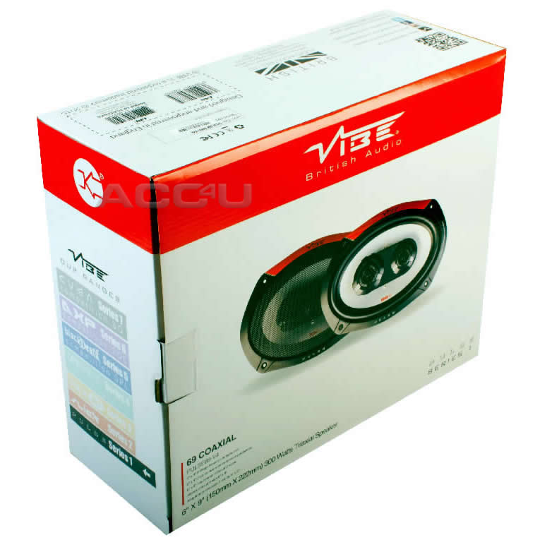 Vibe Pulse Series 69 6x9" inch 600w 3-Way Car Rear Parcel Shelf Coaxial Speakers Set