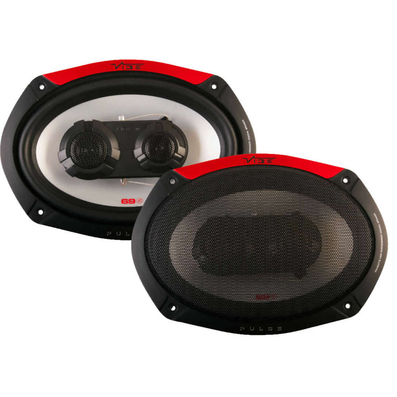 Vibe Pulse Series 69 6x9" inch 600w 3-Way Car Rear Parcel Shelf Coaxial Speakers Set