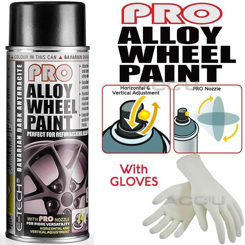 E-Tech PRO 703 Bavarian Dark Anthracite Car 4x4 Alloy Wheel Wheels Spray Paint Can