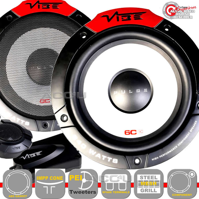 Vibe Pulse 6C 480w 6.5" inch 165mm Car Door Component Speakers System Set