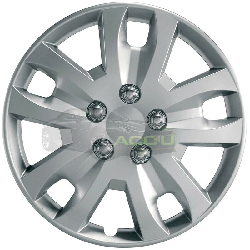 16" Silver Gyro Spyder Sports Look Car Wheel Trims Hub Caps Covers Set+Dust Caps+Ties