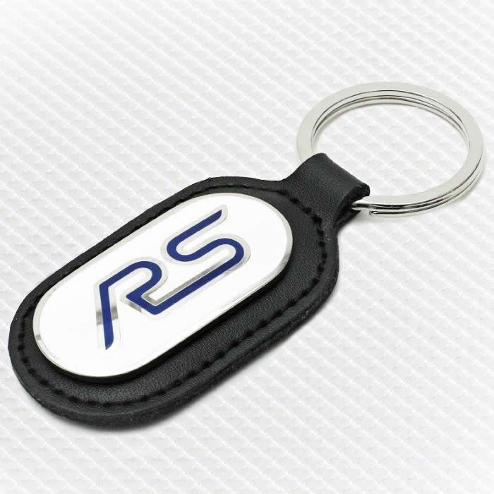 Richbrook Ford Official Licensed Real Black Leather RS Car Keyring