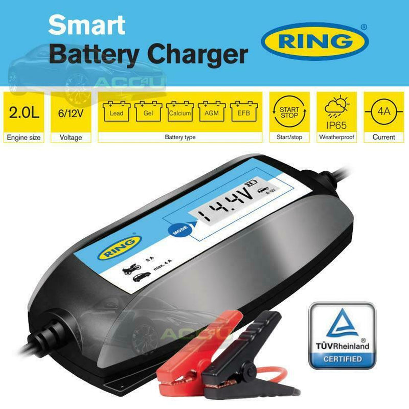 Ring RSC404 6v 12v 4A Digital Intelligent Smart Car Motorbike Battery Charger