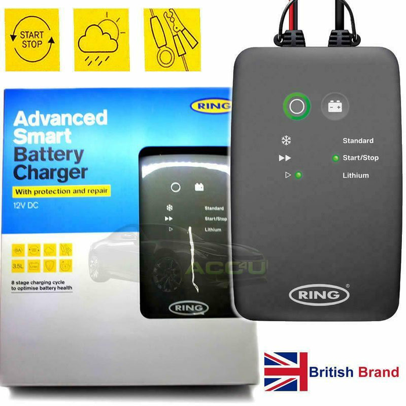 Ring RSC706 12v 6A 8 Stage Start/Stop Car 4x4 Smart Battery Charger & Maintainer