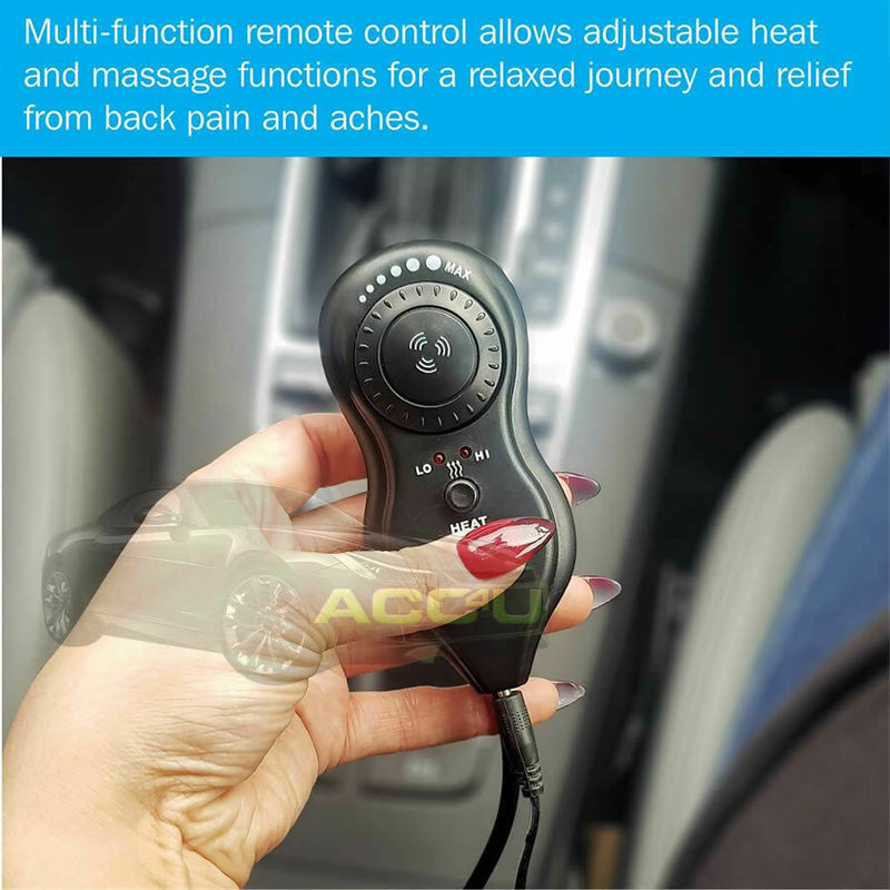 12v Car Seat Heated Massaging Pulsating Massage Lumbar Back Support Single Cushion