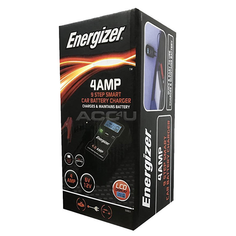 Energizer 50904 6v 12v 4A 9 Step Car Van Bike Smart Battery Charger & Maintainer