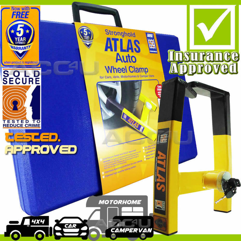 Stronghold SH5439 Atlas Insurance Approved Car Motorhome Hi Security Wheel Clamp