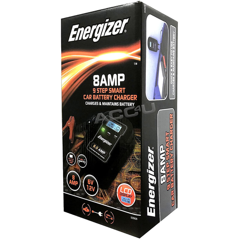 Energizer 50908 6v 12v 8A 9 Step Car 4x4 Bike Smart Battery Charger & Maintainer