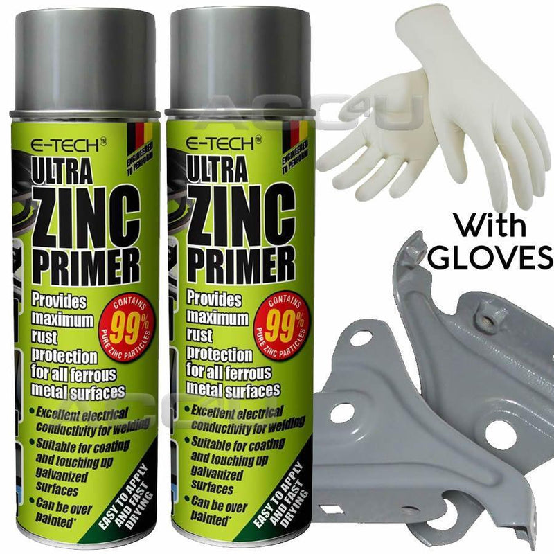 E-Tech Ultra Zinc Primer Rust Preventer Spray Paint Can For All Ferrous Metal Surfaces