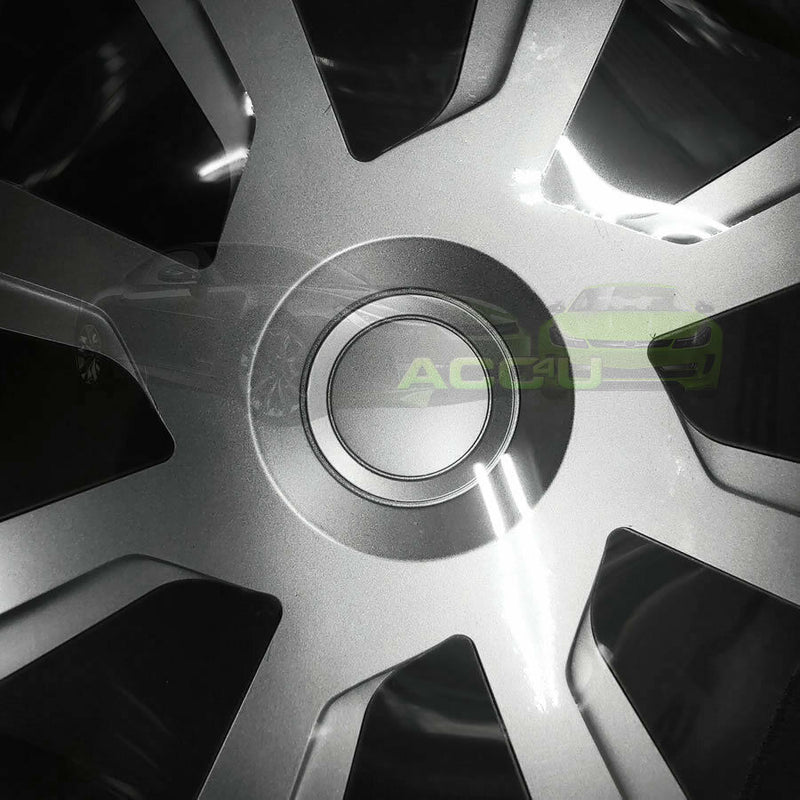 16" Silver Black Van Motorhome Deep Dish Wheel Trims Hub Caps Covers Set+Caps+Ties