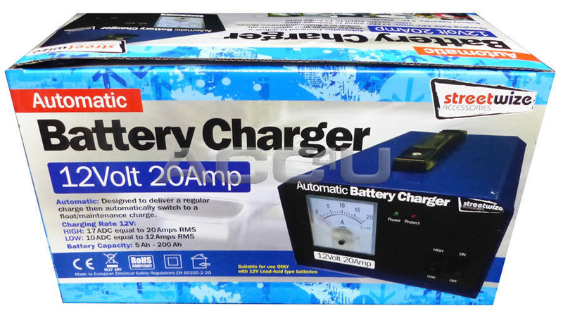 SW 12v 20A 200Ah Car Caravan Motorhome Automatic Maintenance Battery Charger