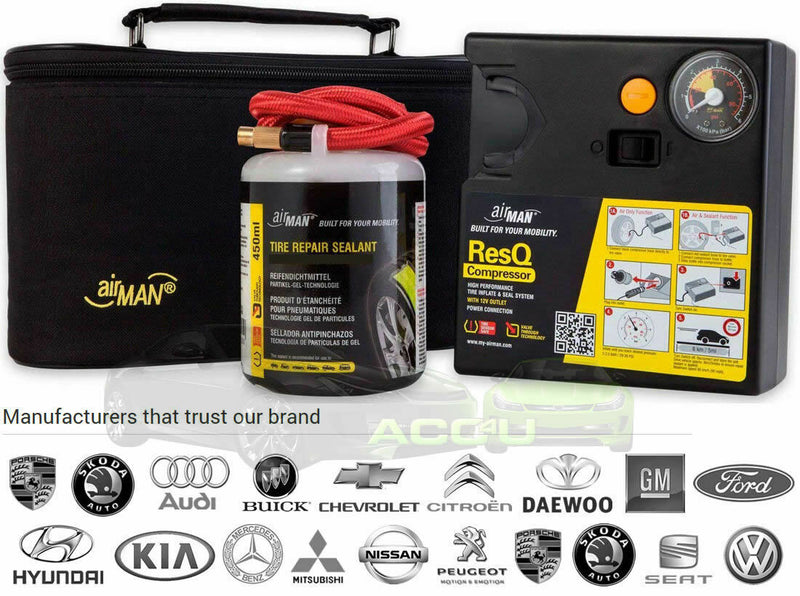 Airman ResQ OEM Car Flat Tyre Puncture Repair Fix Sealant 12v Air Compressor Kit