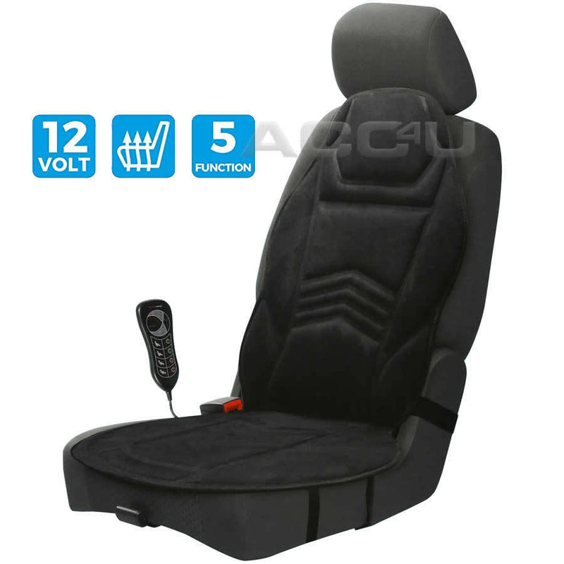 12v Plug Car Van Taxi 5 Function Back Heated Heat Massaging Single Seat Cushion