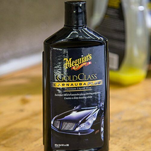 Meguiars Gold Class Car Carnauba Plus Premium Liquid Wax For Shine+Cloth+Pad