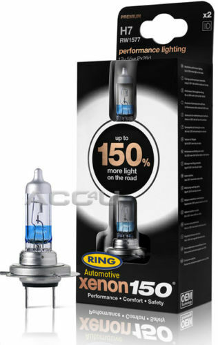 Ring Xenon150 H7 12v 55w Car Upgrade Headlight Headlamp 150% Brighter Bulbs