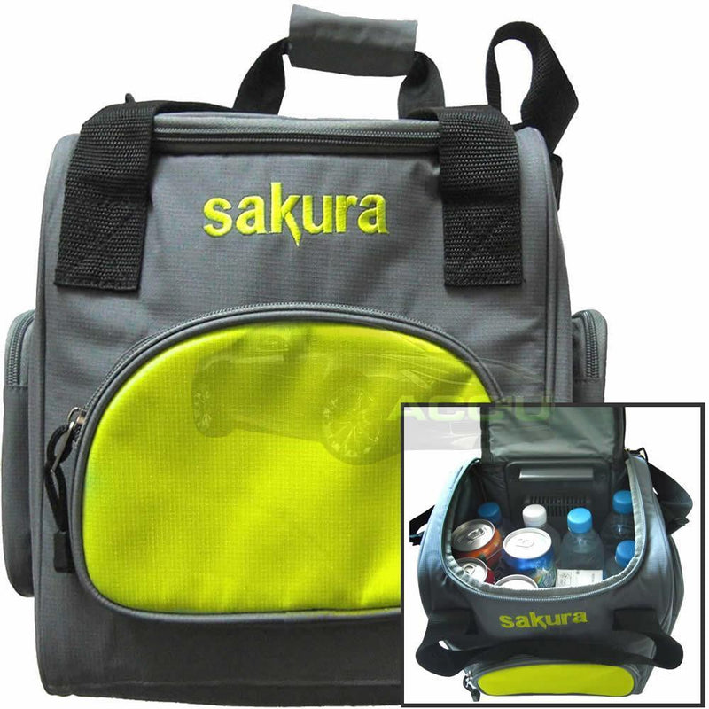 Sakura 12v DC Car Plug 14L Portable Camping Travel Fridge Cooler Cool Box Bag