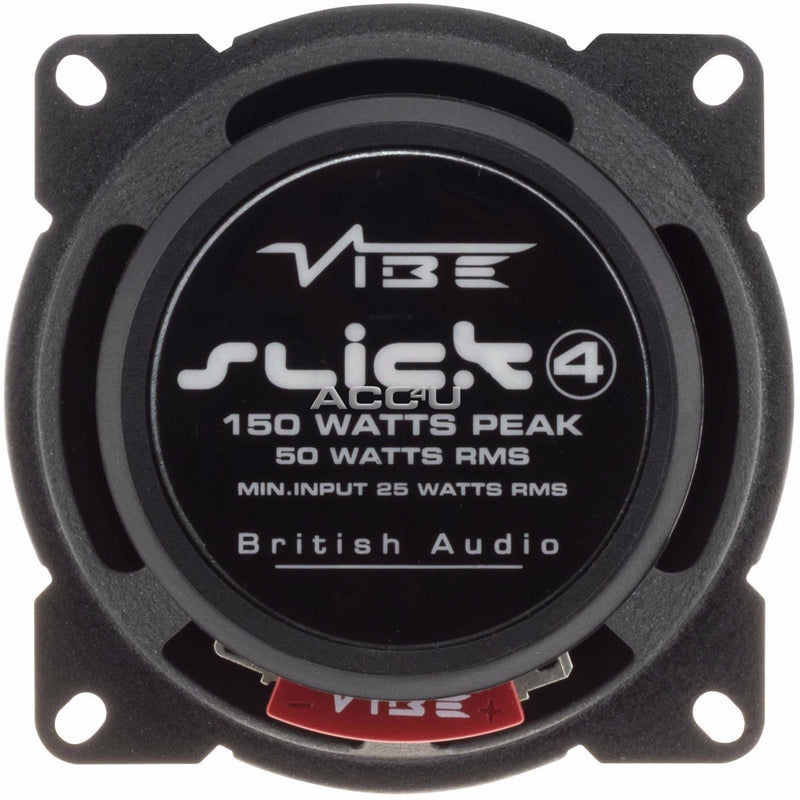 Vibe SLICK4 V7 Slick Series 2 4" 100mm 300w Car Door Shelf Coaxial Speakers Set