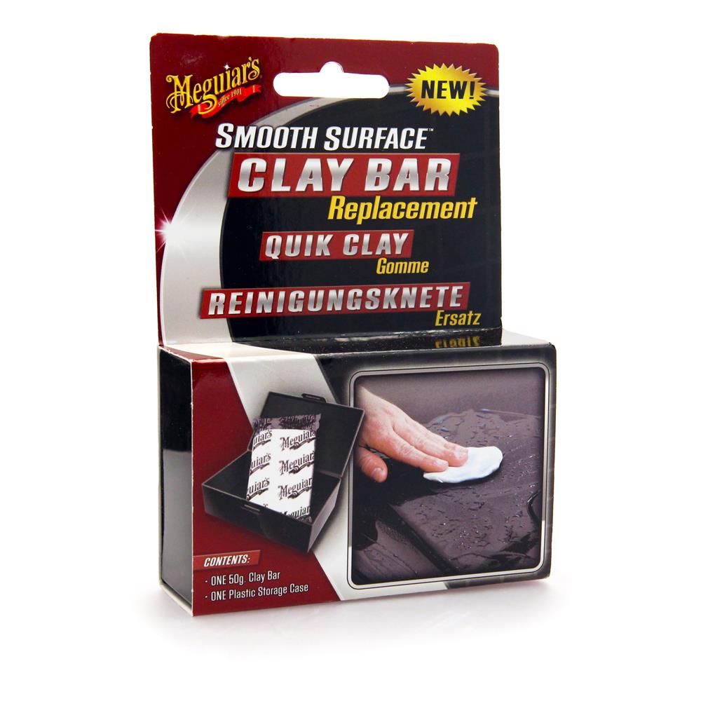Meguiars Smooth Surface Replacement Single Quik Clay Bar 50g+Cloth+Polish Pad