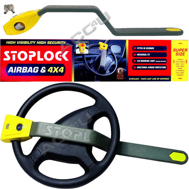 Stoplock Car Van 4x4 & AIRBAG Compatible Anti Theft High Security Steering Wheel Lock