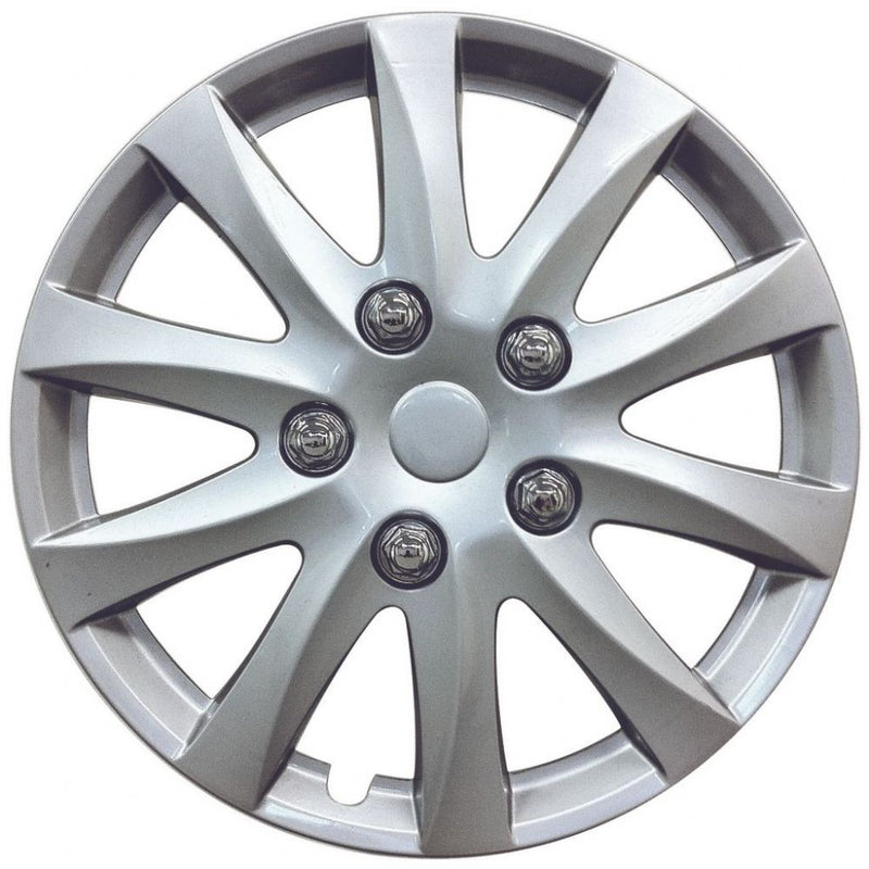 16" Silver Phoenix Multi Spoke Car Wheel Trims Hub Caps Covers Set+Dust Caps+Ties