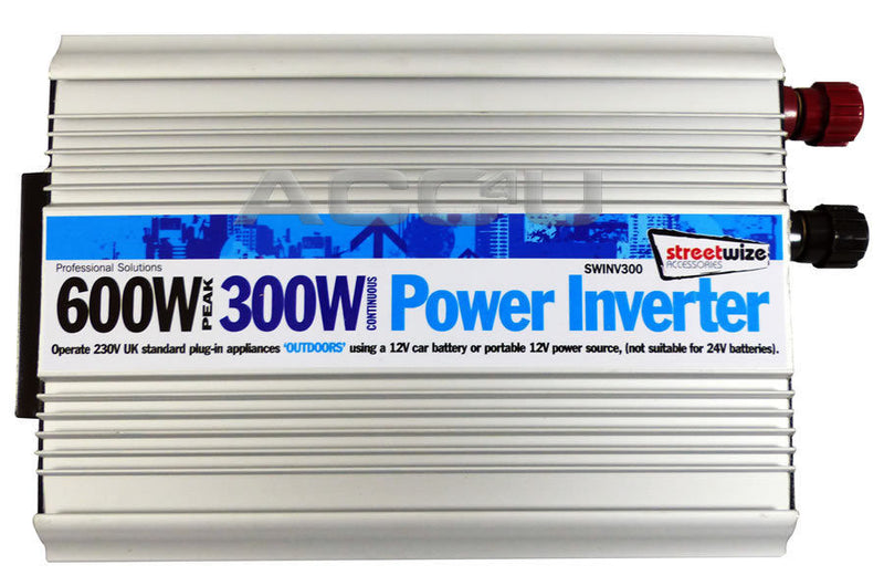 12v Car Battery to 230v Home Mains Socket USB 600w Peak Power Inverter SWINV300