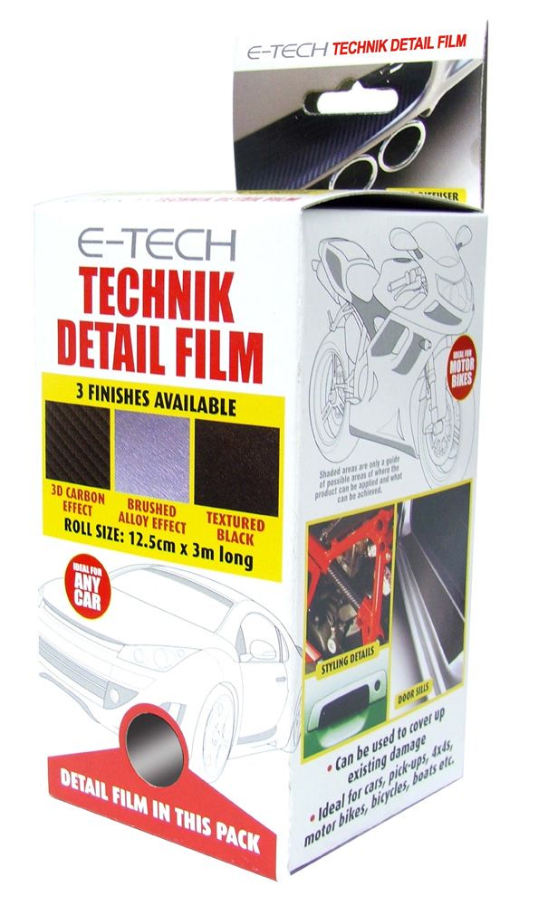 E-Tech 3D Carbon Effect Car Body Bumper Door Sills Trim Detail Styling Strip Film Roll