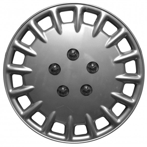 15" Silver Multi Spoke Design Car Wheel Trims Hub Caps Covers Set+Dust Caps+Ties