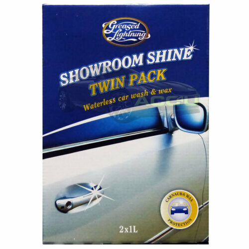 Greased Lightning Car Van Caravan Showroom Shine Waterless Wash & Wax Twin Pack
