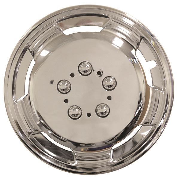 15" Van Taxi Chrome Deep Dish Raised Wheel Center Trims Hub Caps Covers Set+Caps+Ties