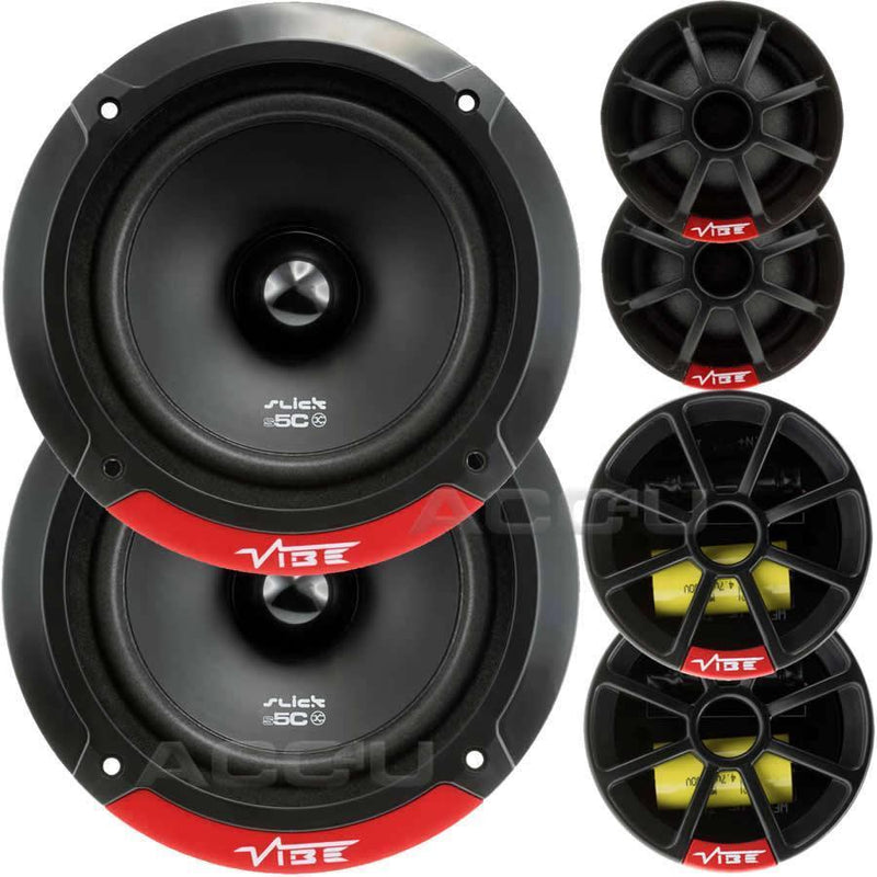 Vibe SLICK5C V7 Slick 5C 5 Comp 5.25" inch 480w Car Door Component Speakers System Set
