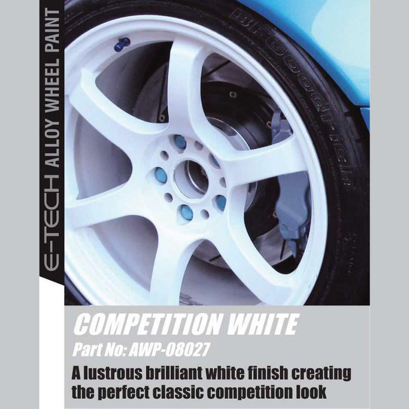 E-Tech COMPETITION WHITE Car Alloy Wheel Wheels Refurbishment Spray Paint Can