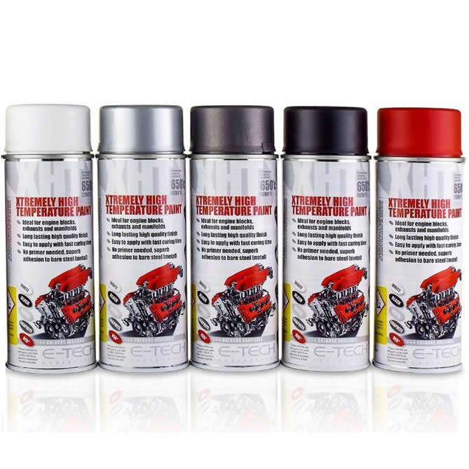 E-Tech BLACK XHT Xtremely High Temperature Car Engine Blocks Exhaust Spray Paint Can